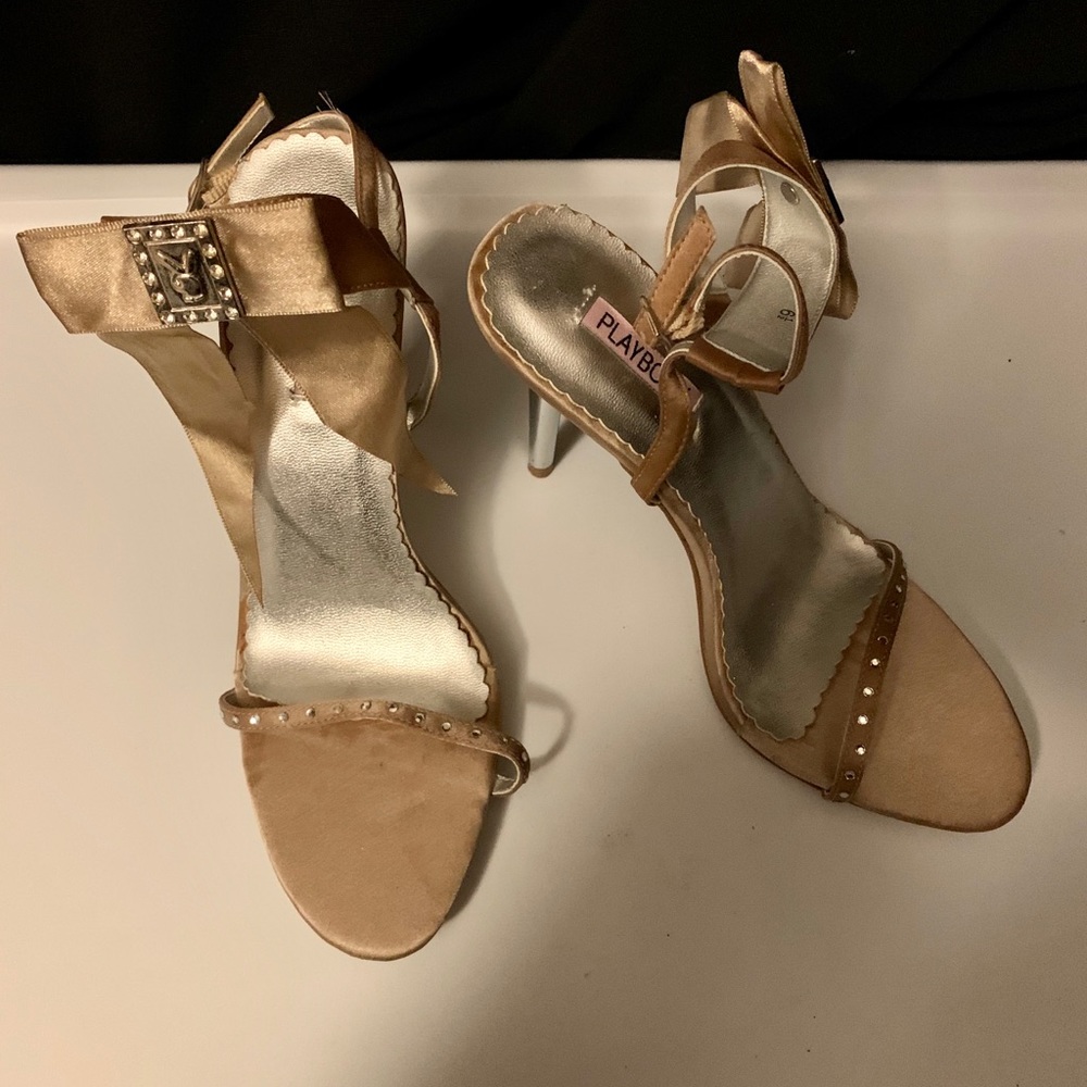 Gold Playboy Heels